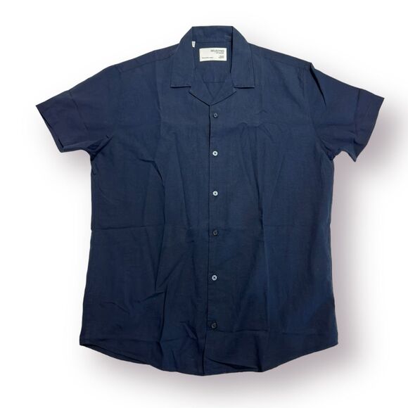 Selected Homme Button Up Polo Dark Blue Casual Shirt US 17.5 XL Regular Fit - Picture 2 of 5